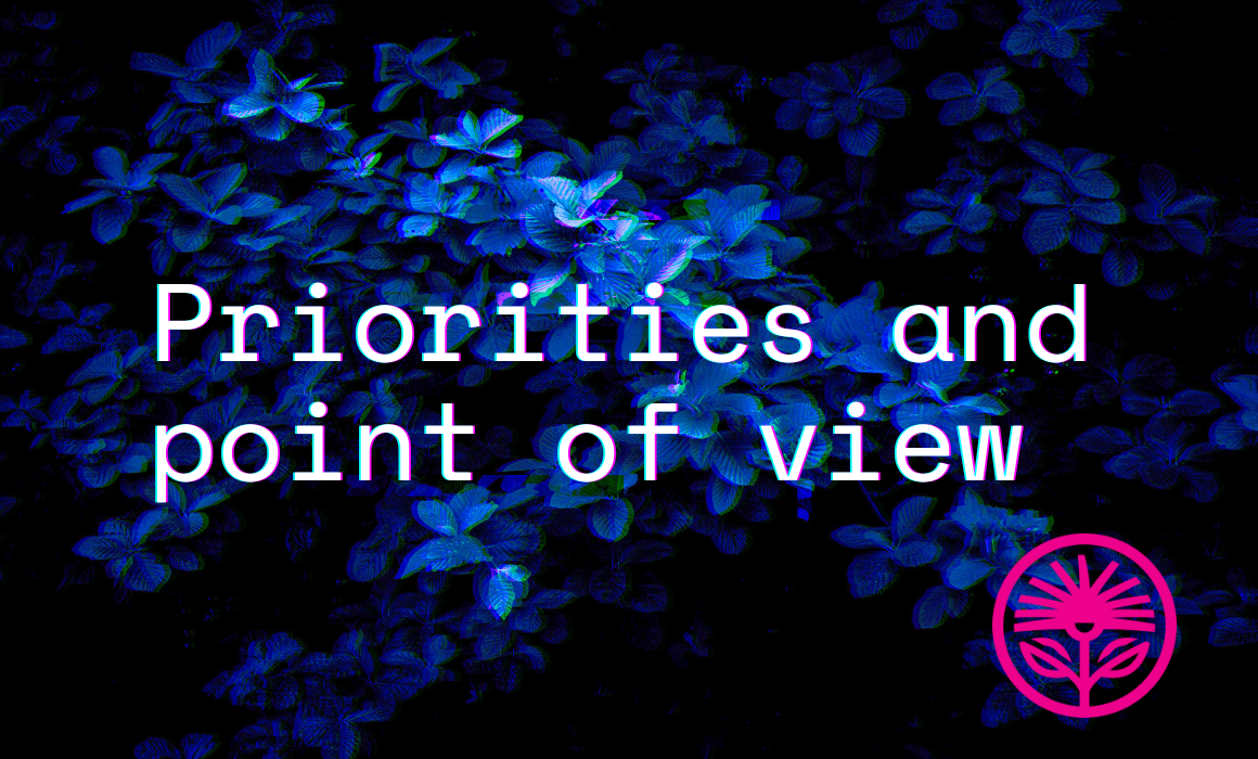 Priorities and point of view — Kelford Labs Weekly